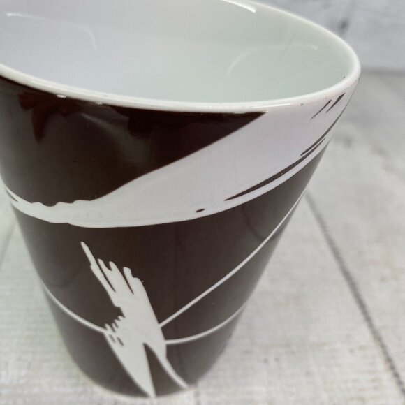 Home Target DUSK Brown Chocolate Geometric Leaves Stoneware 14oz Cups Mugs Set 4 - Picture 12 of 16